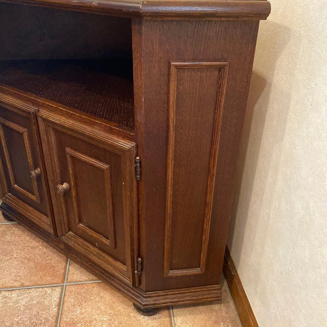 【コーナーテレビボード】　アンティーク　キャビネット　　　　　天然木ヨーロピアン