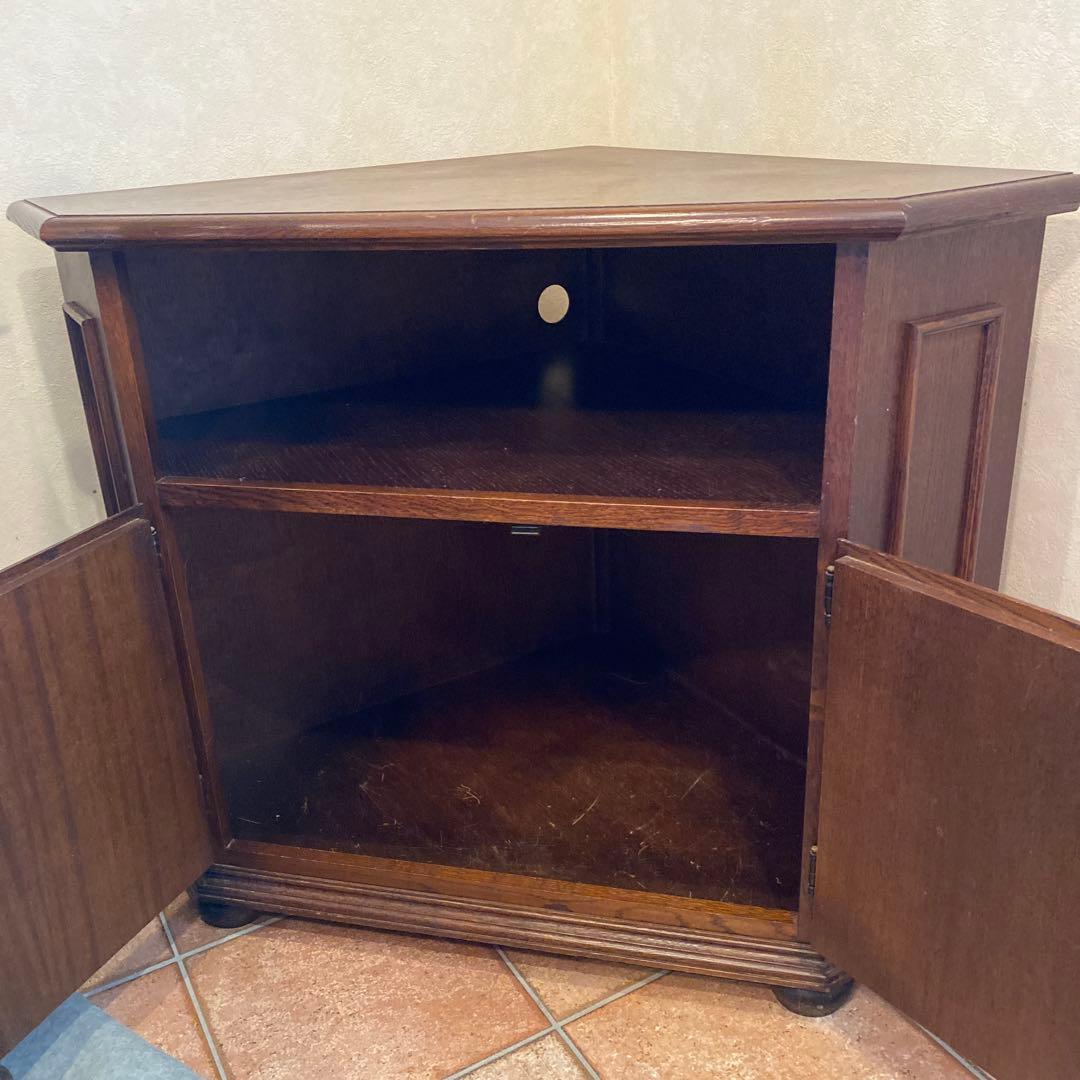 【コーナーテレビボード】　アンティーク　キャビネット　　　　　天然木ヨーロピアン