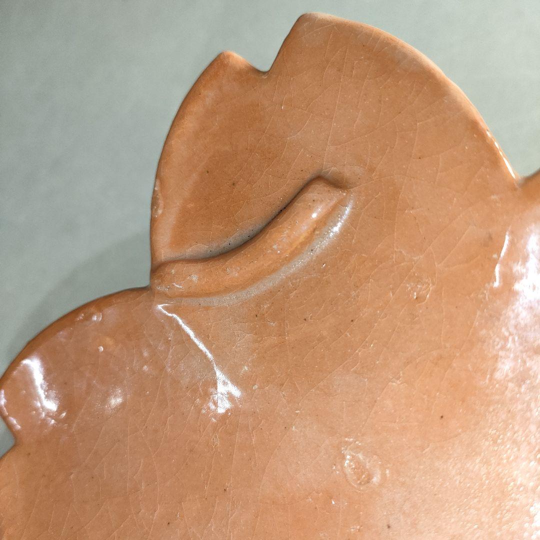 A1298-7/朝陽庵 造/赤楽桜形皿5客/共箱/銘々皿/飾皿/菓子皿/懐石道具