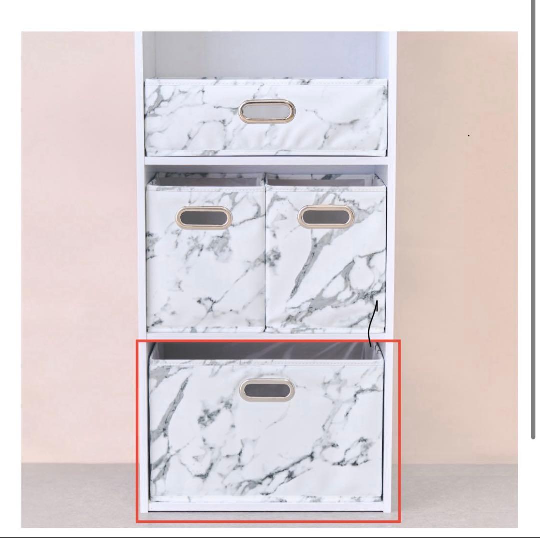 THREEPPY 大理石柄 折り畳み収納カラーボックス　大6個セット　スリーピー