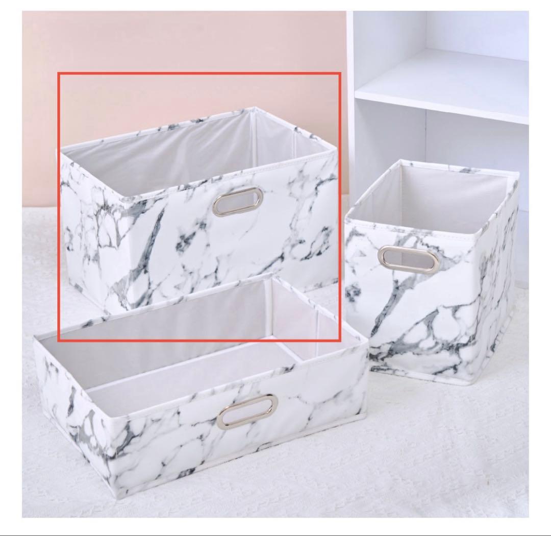 THREEPPY 大理石柄 折り畳み収納カラーボックス　大6個セット　スリーピー