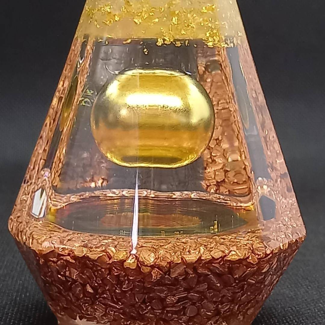 最強金運アップ オルゴナイト『金運神降臨』 金運風水八角錐オルゴナイト No22