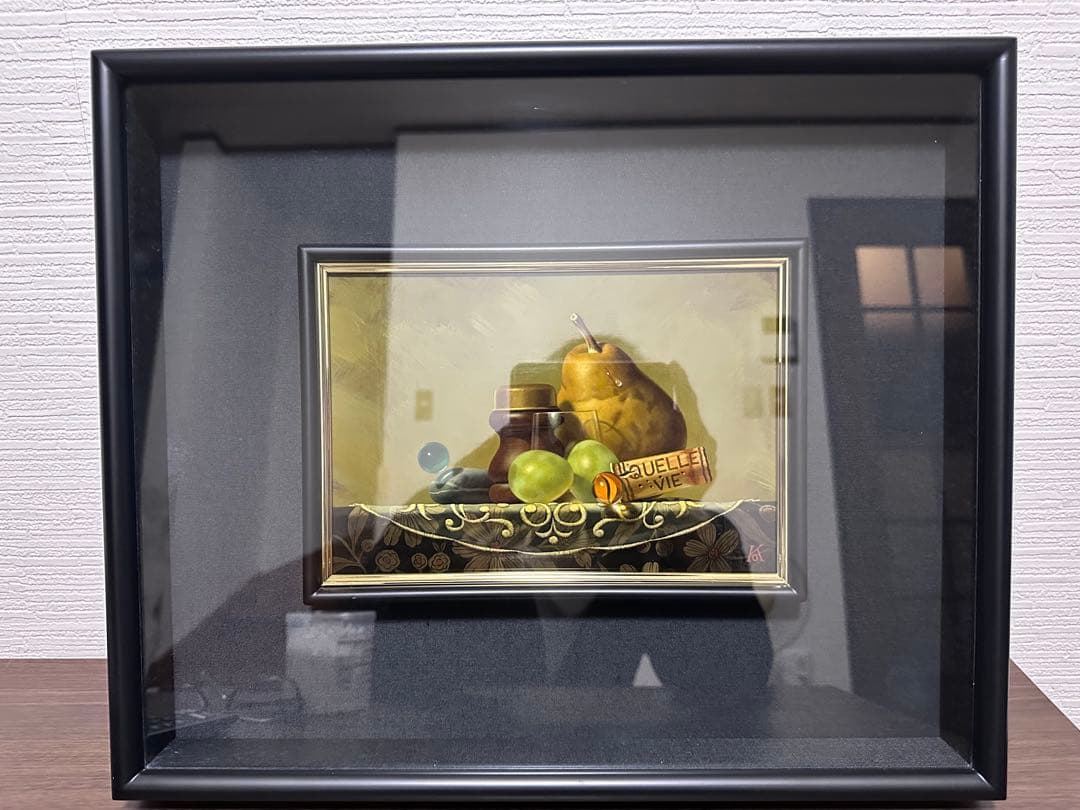 真作　小澤一正「日常の静物」1994年作　油彩サムホール　写実　リアリズム　額装