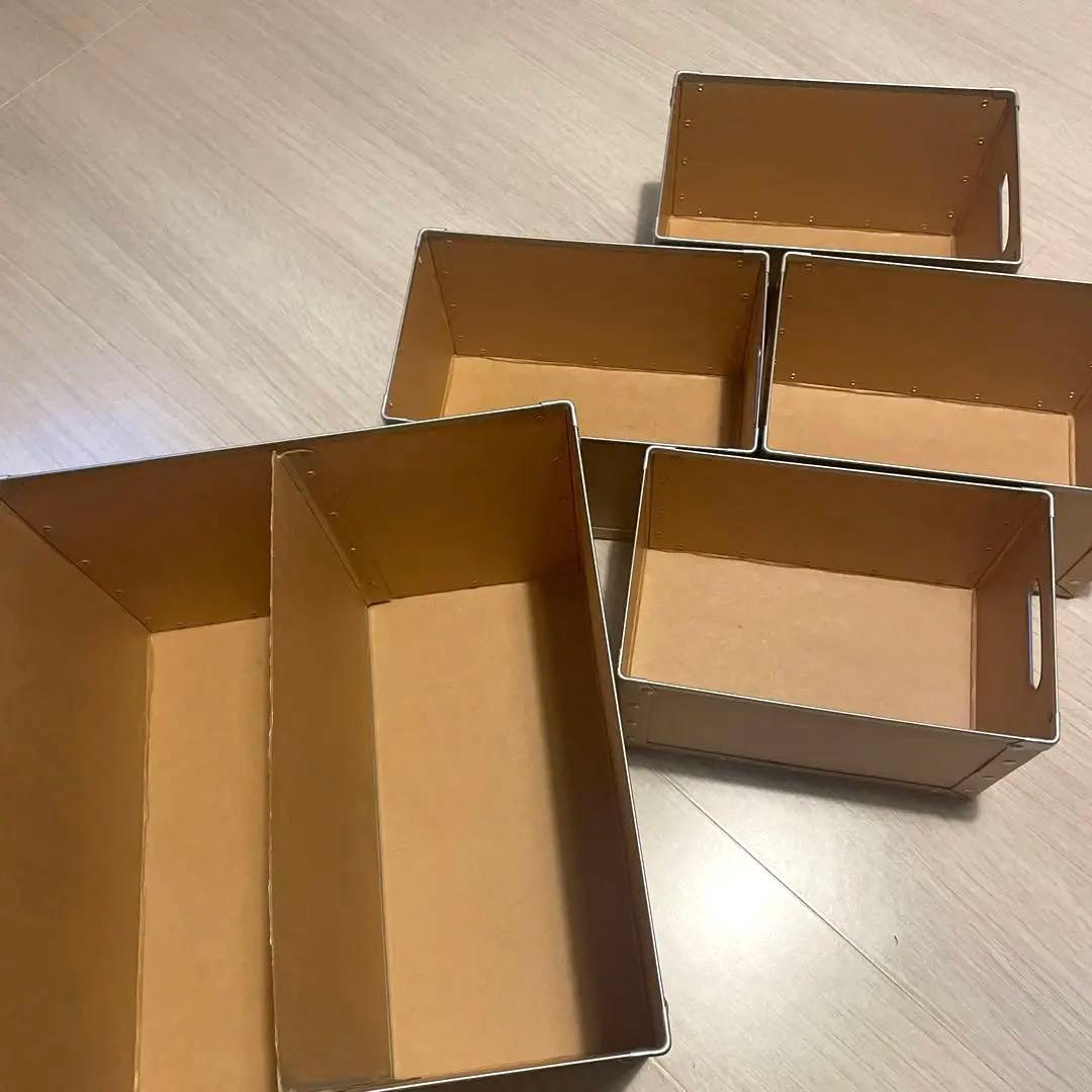 無印良品 スタッキングシェルフ 2段×3列 オーク 廃盤パルプボード収納2個付き