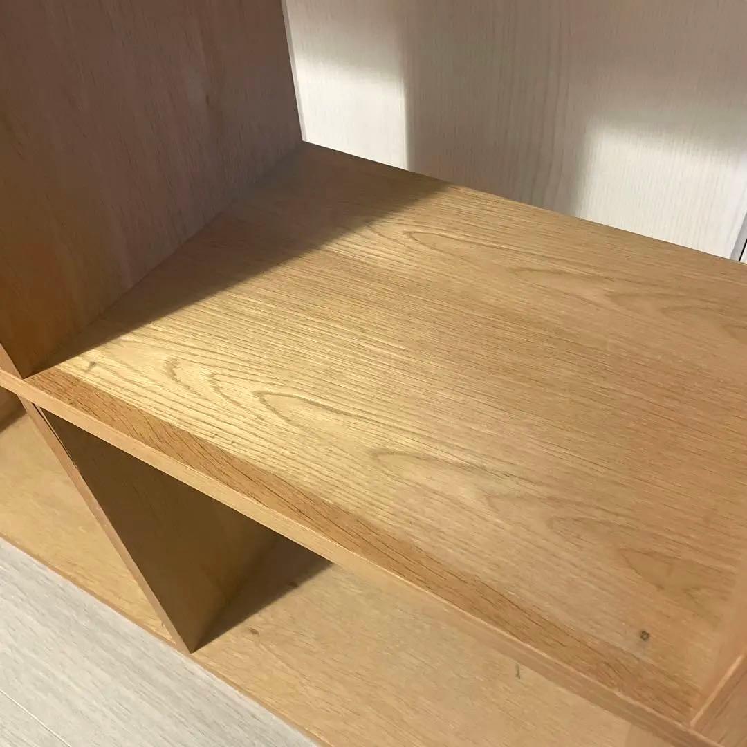 無印良品 スタッキングシェルフ 2段×3列 オーク 廃盤パルプボード収納2個付き