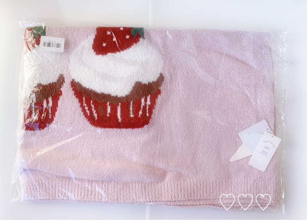 オンライン限定　ジェラートピケ　カップケーキデザインマルチブランケット　ひざ掛け