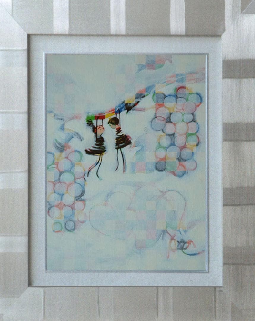 油絵 菅家令子 絵 絵画 インテリア F4-081114 ぶどう 可愛い女の子