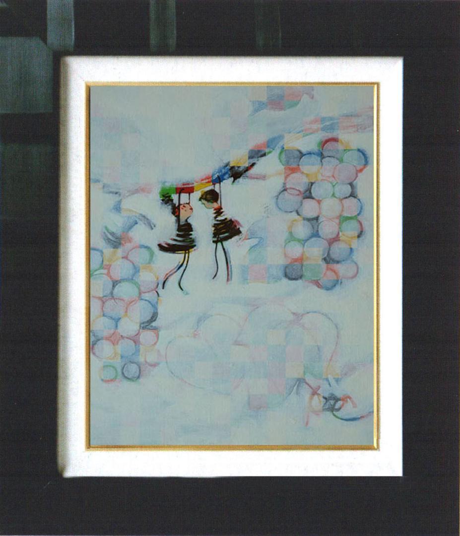 油絵 菅家令子 絵 絵画 インテリア F4-081114 ぶどう 可愛い女の子