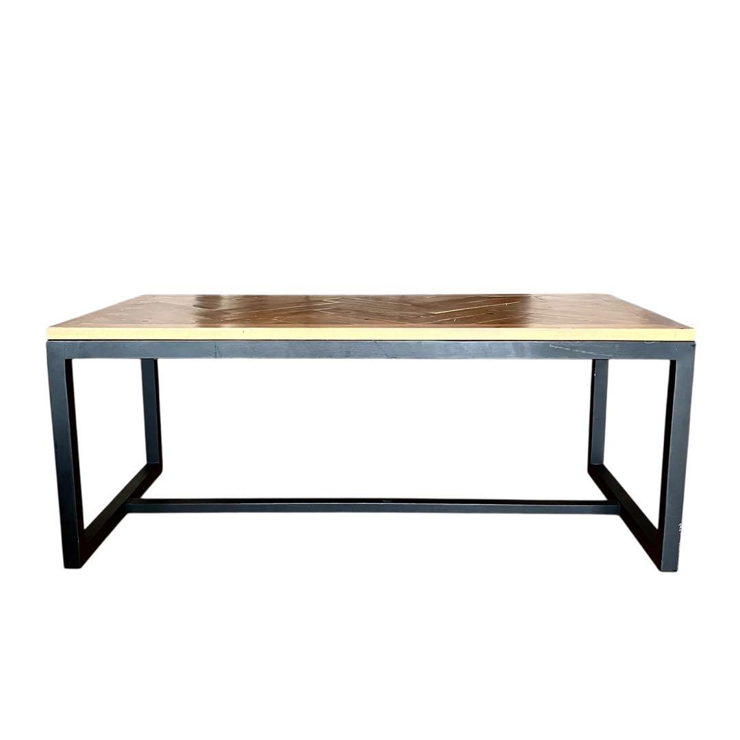 ヘリンボーン ローテーブル カフェテーブル インダストリアル 幅100cm