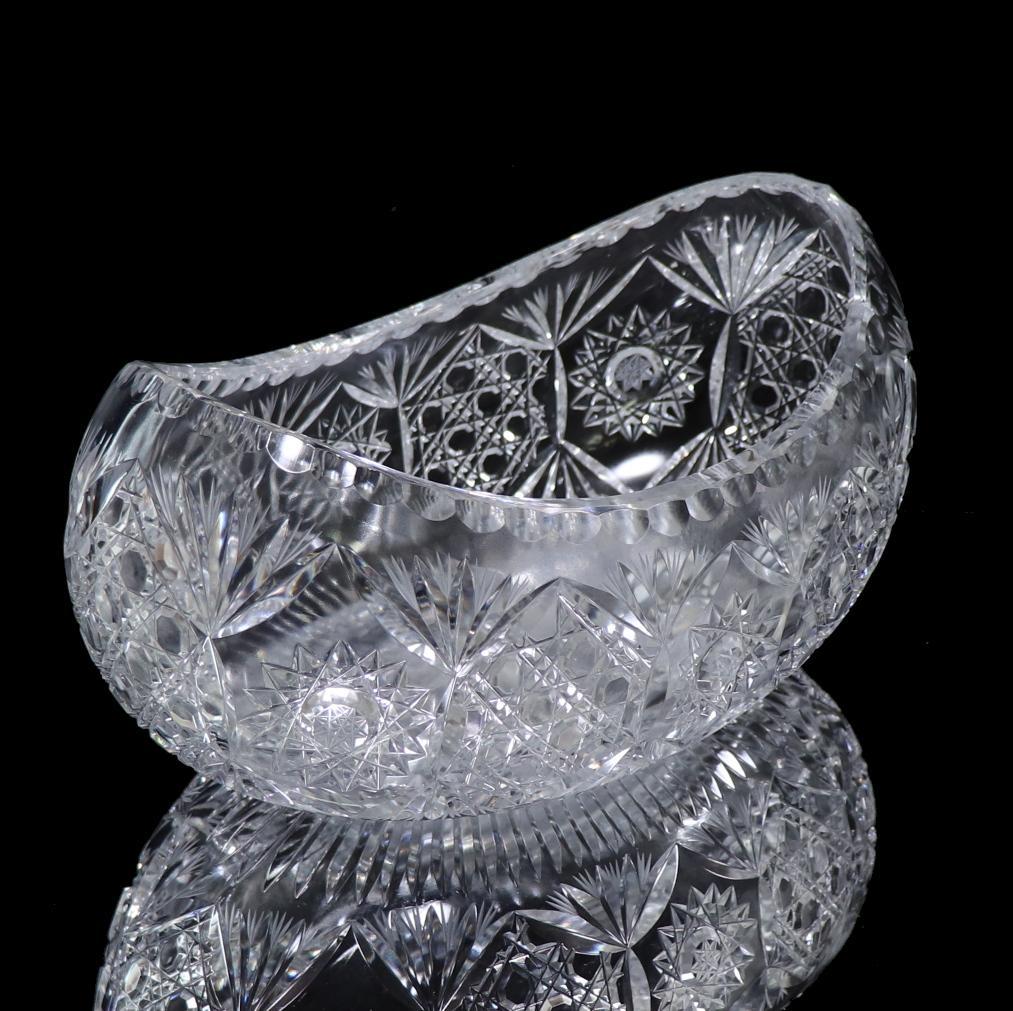 オールド・バカラ 博物館級 1890年頃 2.5kg 超絶カット 特大鉢 扇型