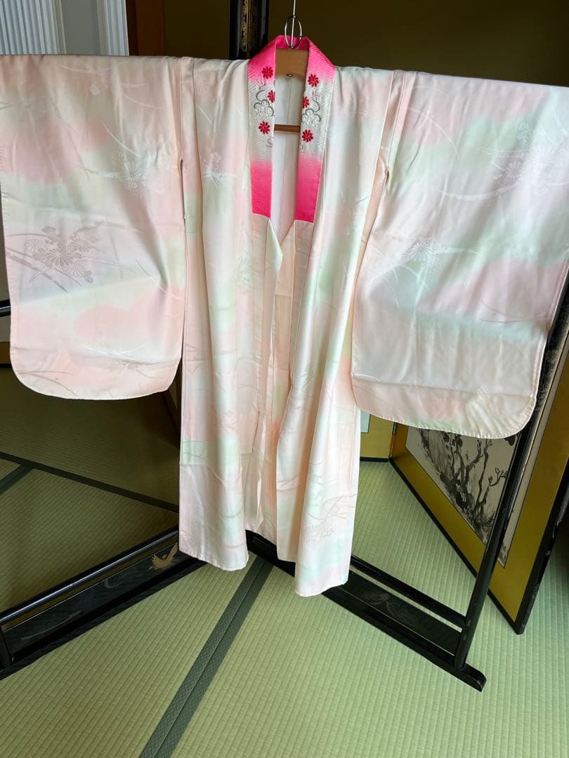 正絹７歳着物セット　お誂え四つ身着物・長襦袢他