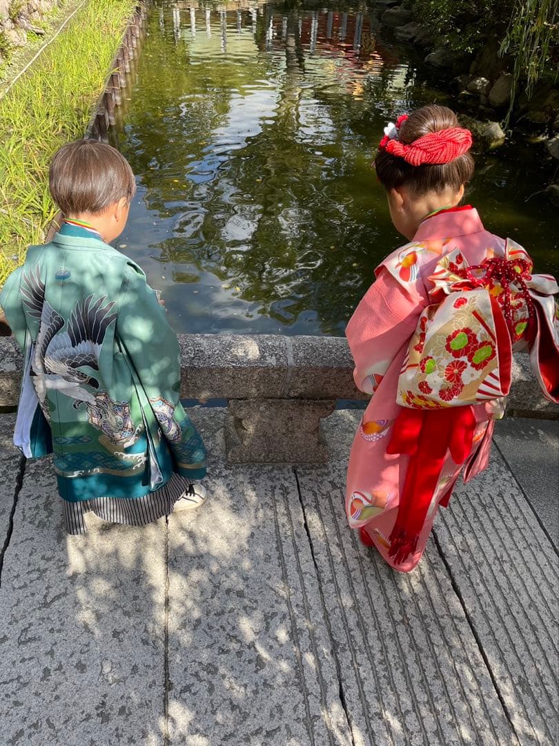 正絹７歳着物セット　お誂え四つ身着物・長襦袢他