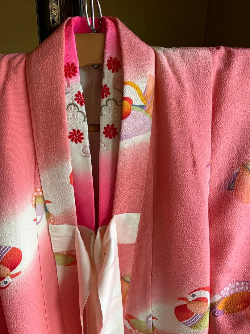 正絹７歳着物セット　お誂え四つ身着物・長襦袢他