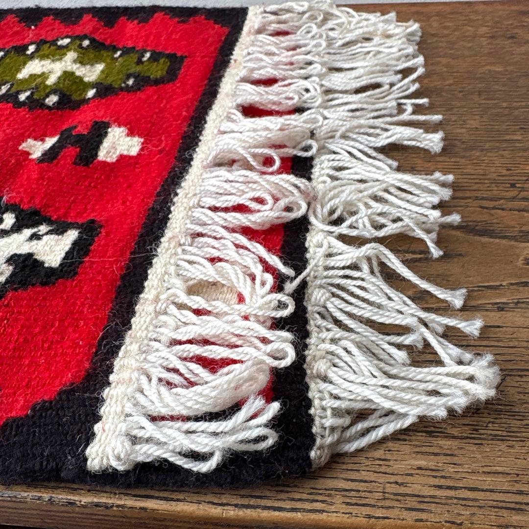 キリム ウール 毛織物 ランナー テーブルセンター 横長 掛布 幾何学模様