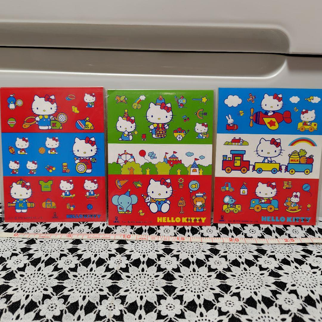 ハローキティ シール 昭和レトロ 1976年製 未開封 3枚セット - メルカリ