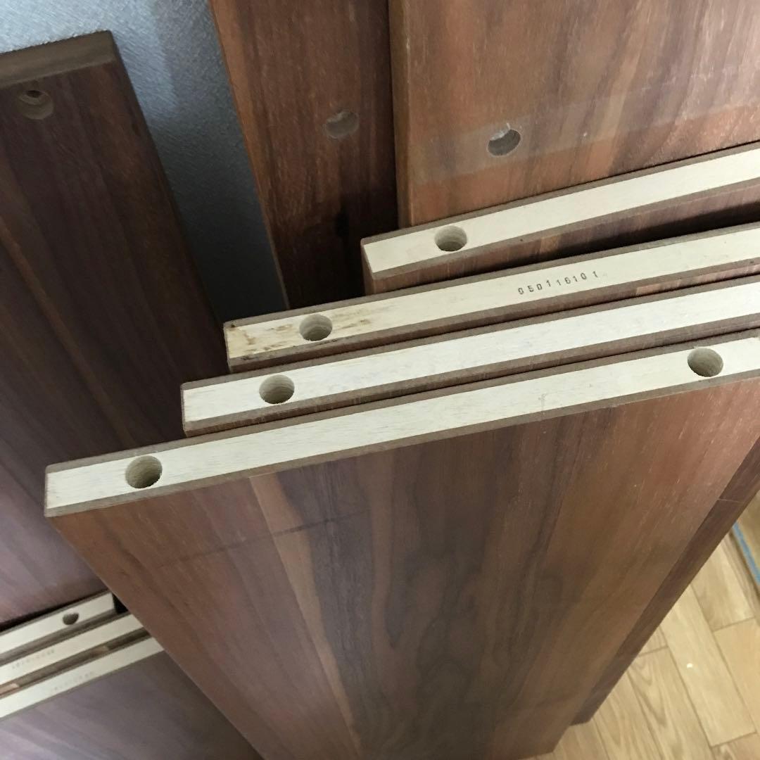 送料込　無印良品　スタッキングシェルフ　ワイド３段・追加２段・ウォールナット材