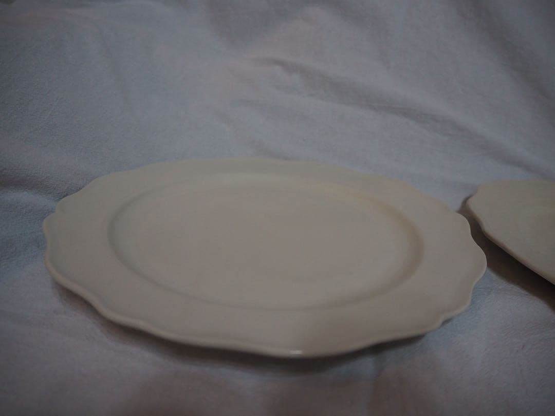 石川隆児 Flower rim Plate White 2点