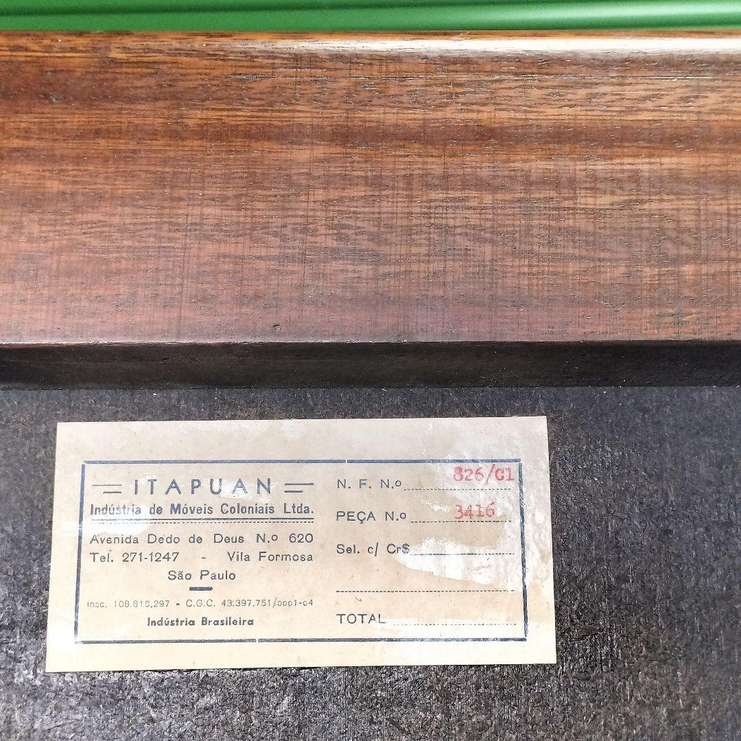 希少【ブラジル製】ヴィンテージ天板本革鋲打ち61×61×5cmセンターテーブル