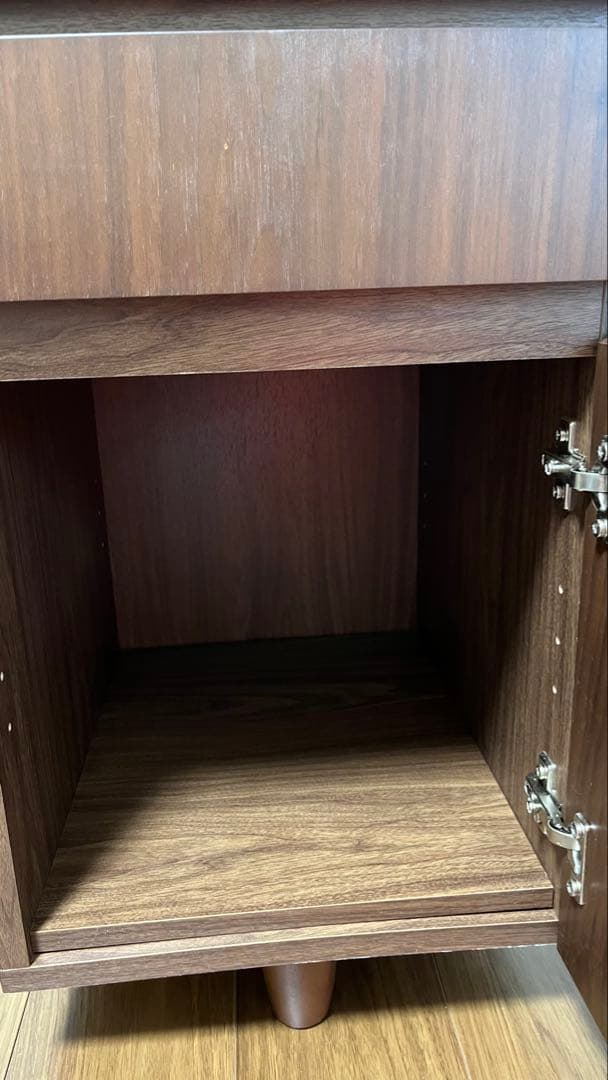 ブラウン木製デスク 引き出し付き　1月末廃棄予定