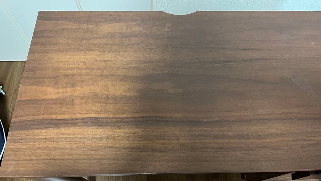 ブラウン木製デスク 引き出し付き　1月末廃棄予定