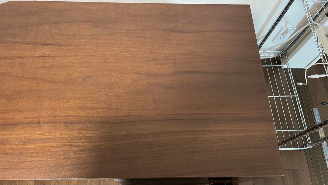 ブラウン木製デスク 引き出し付き　1月末廃棄予定