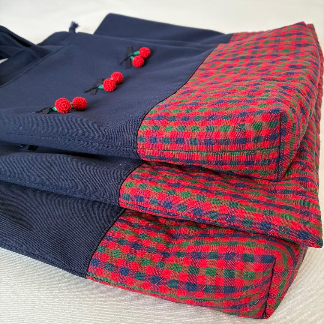 ファミリア風　さくらんぼ　レッスンバッグ　上履き入れ　お着替え袋　4点セット