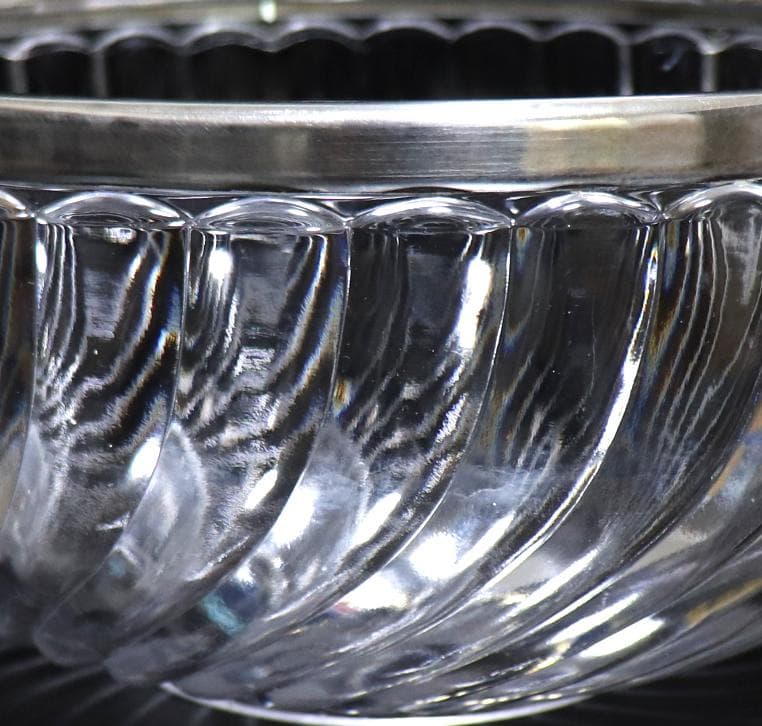 オールド・バカラ 特大3kg 銀巻鉢 バンブー サラダボウル フルーツ