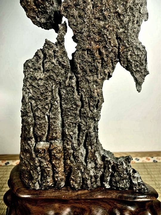 3896 時代の古い太湖石 銘『大鵬』太湖石 高53(cm) 6.68kg