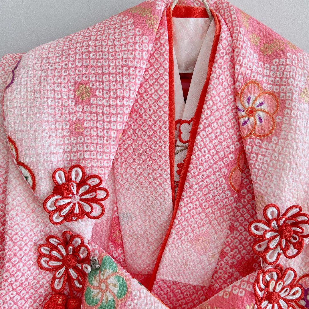 七五三　3歳女の子　長着＆長襦袢&被布　フルセット　ピンク　箱セット　51985