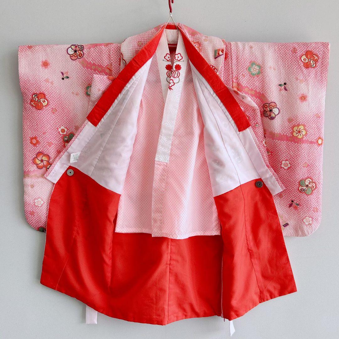 七五三　3歳女の子　長着＆長襦袢&被布　フルセット　ピンク　箱セット　51985