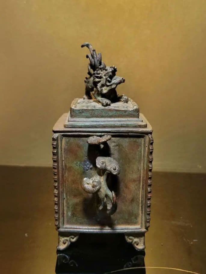 高岡銅器 香炉 鳳凰 龍 獅子 二上元威作