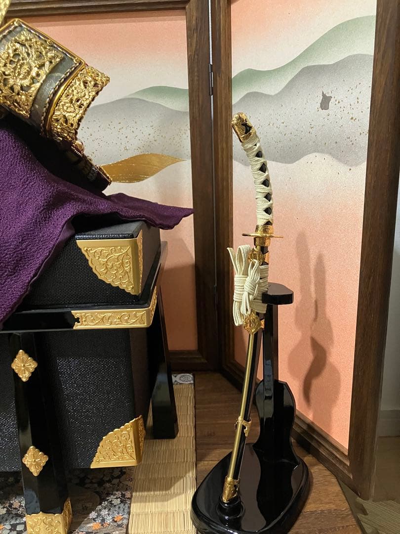 五月人形 兜飾り 勘助兜 平安祥秀作 高級 名札・屏風付き（2020年購入）