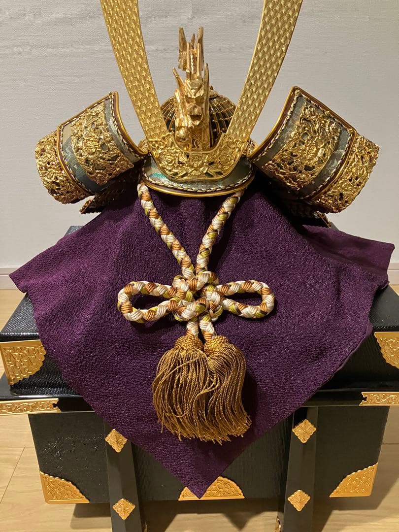 五月人形 兜飾り 勘助兜 平安祥秀作 高級 名札・屏風付き（2020年購入）