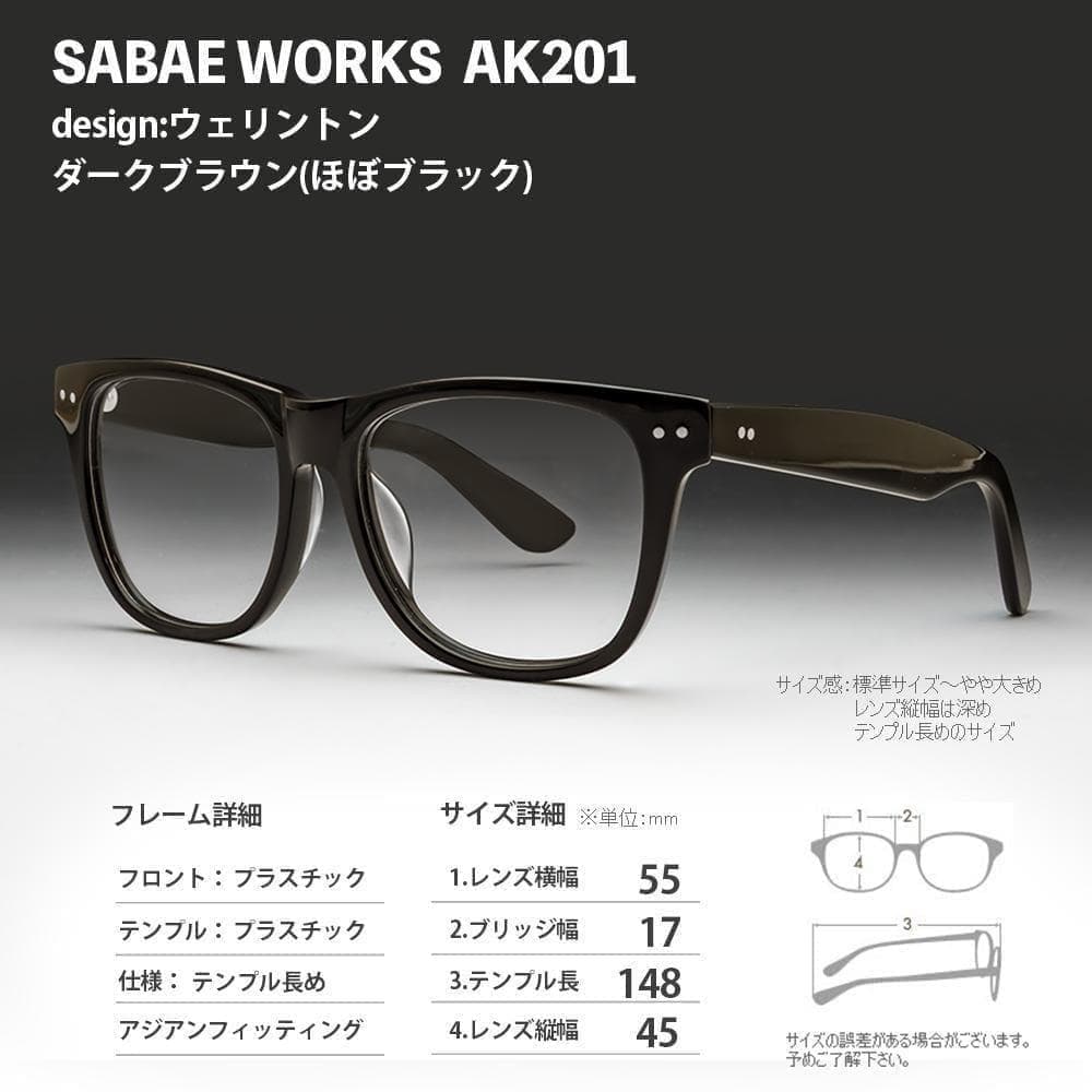 遠近両用メガネ (老眼 +2.50) 鯖江メガネ ヴィンテージ AK201 新品