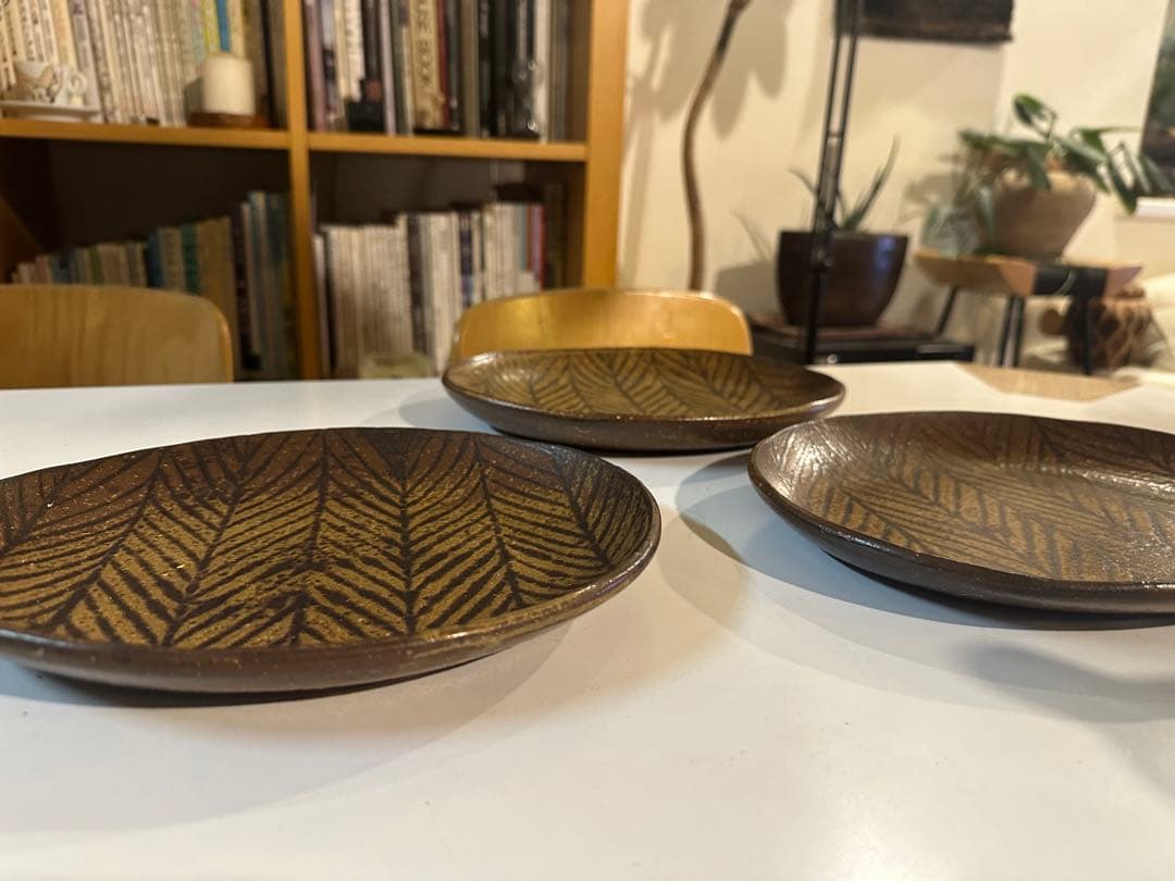 城進ヘリンボーン柄楕円皿3枚セット希少個展購入池田大介増渕篤宥花岡隆ファンにも