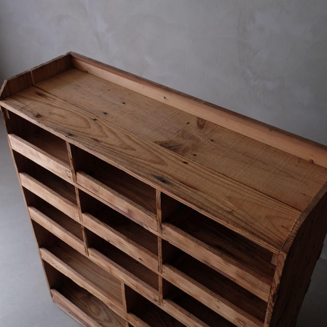 杉材 マス目収納棚　飾り棚 シェルフ ラック 古家具 古道具 アンティーク