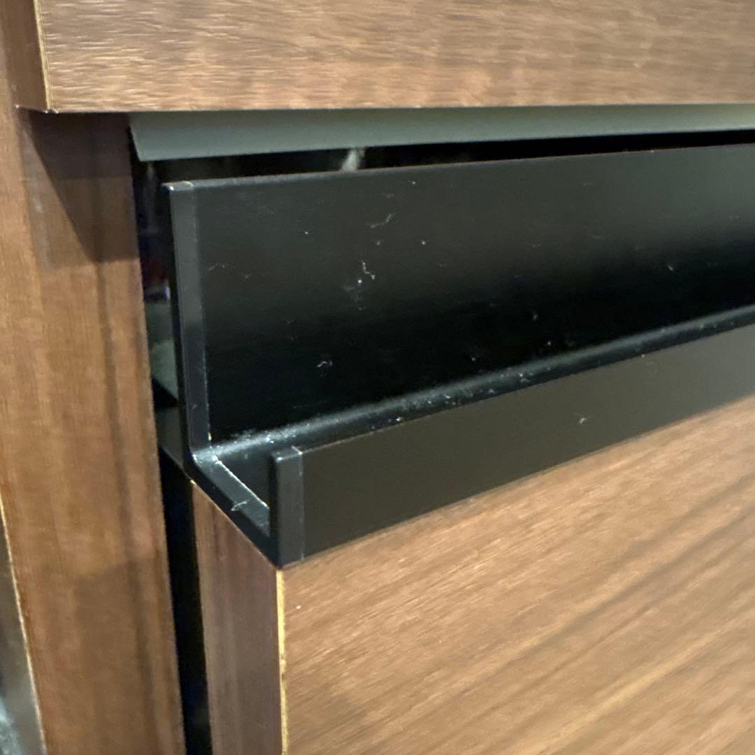 パモウナ 食器棚 キッチンボード 引き戸 キッチン収納 ウォールナット