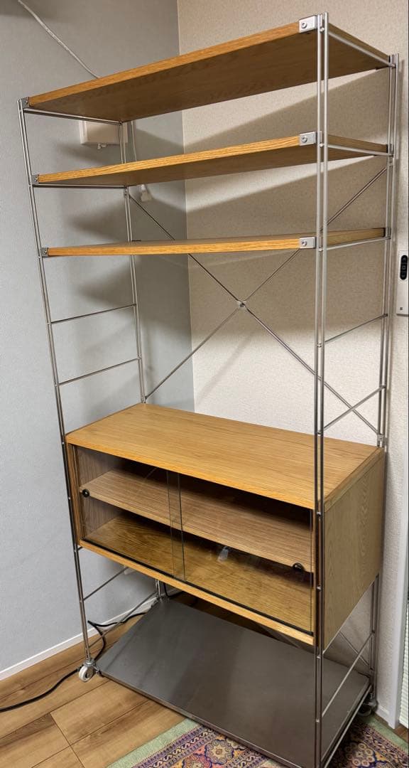 無印良品 ステンレスユニット オーク材棚　カップボードセット
