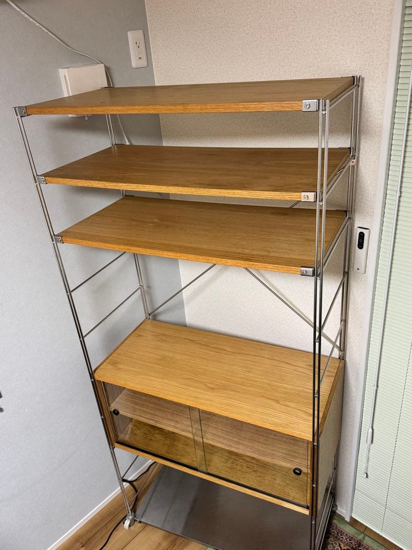 無印良品 ステンレスユニット オーク材棚　カップボードセット
