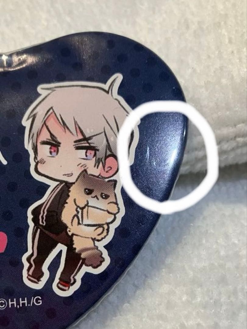 ヘタリア Axis Powers ハート型缶バッジ プロイセン 原作絵 原作柄