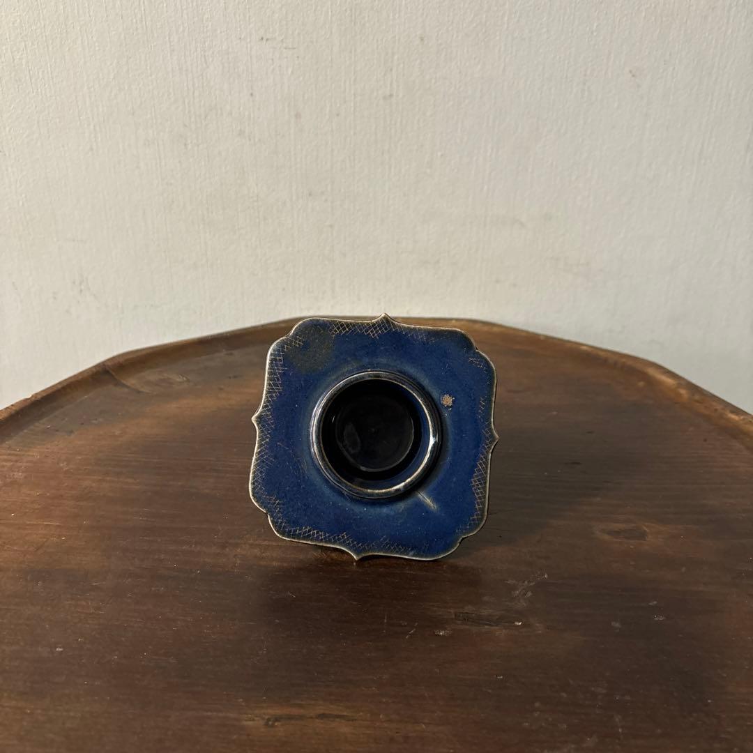 アンティーク瑠璃釉盃台1点 江戸 明治 瀬戸 伊万里 杯台 酒台 骨董 検