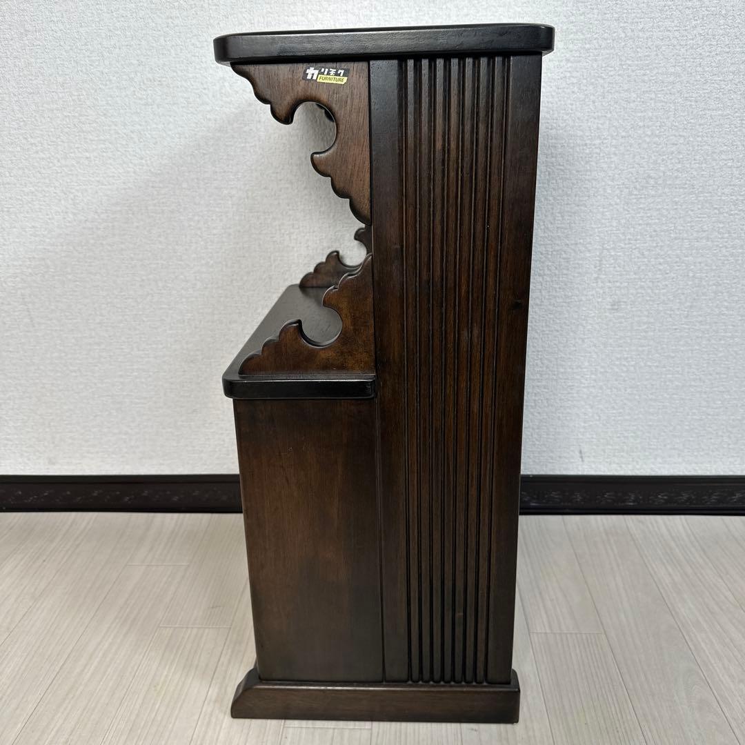 希少品 真鍮取手 オールド カリモク コロニアル 電話台 TEL台 i4※