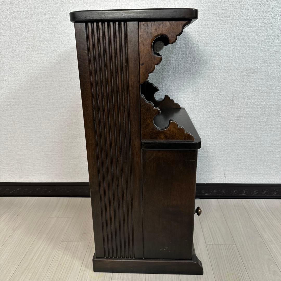 希少品 真鍮取手 オールド カリモク コロニアル 電話台 TEL台 i4※