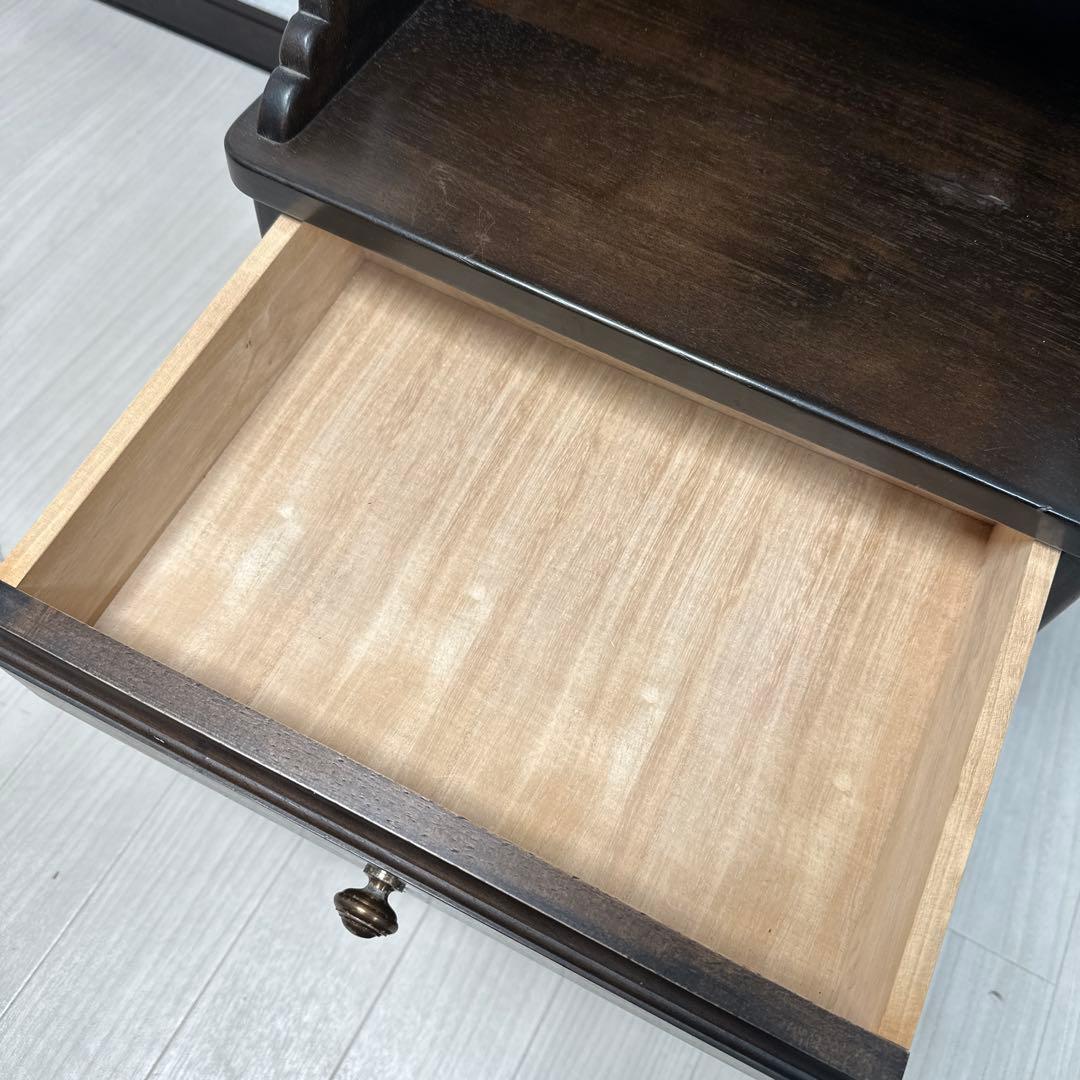 希少品 真鍮取手 オールド カリモク コロニアル 電話台 TEL台 i4※