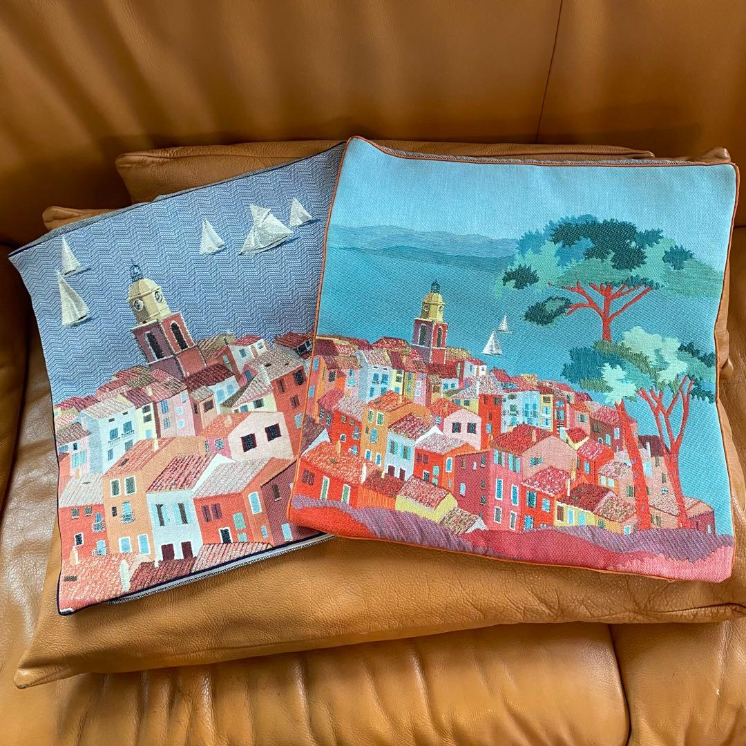 美品♥️ イヴドローム クッション 2枚 ゴブラン織♪南仏 iosis paris