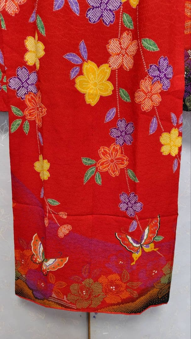 RK563子供着物四つ身7歳前後用着丈132センチ裄丈50センチ非常に綺麗美品