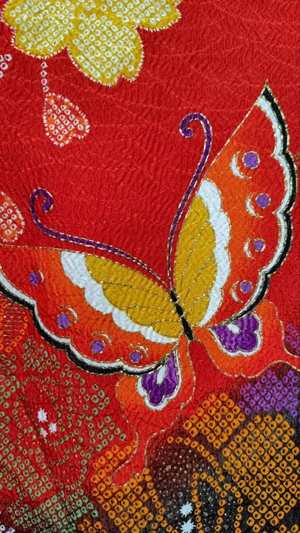 RK563子供着物四つ身7歳前後用着丈132センチ裄丈50センチ非常に綺麗美品