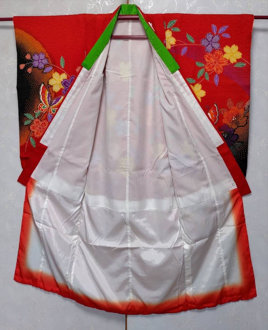 RK563子供着物四つ身7歳前後用着丈132センチ裄丈50センチ非常に綺麗美品