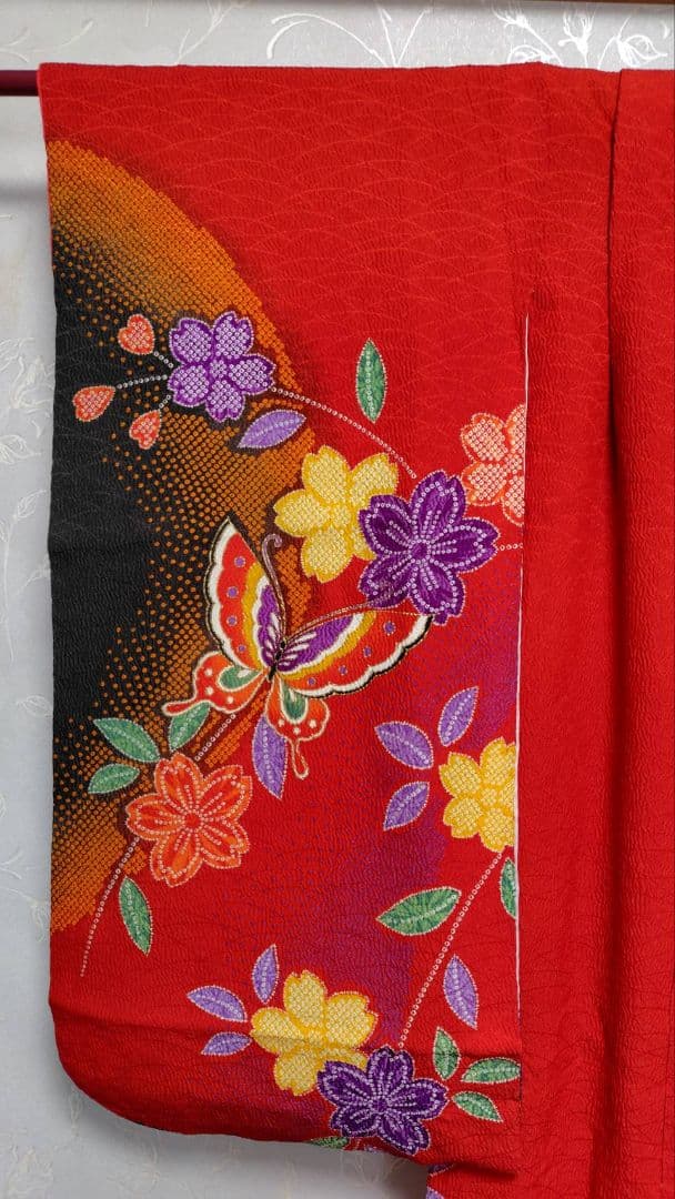 RK563子供着物四つ身7歳前後用着丈132センチ裄丈50センチ非常に綺麗美品