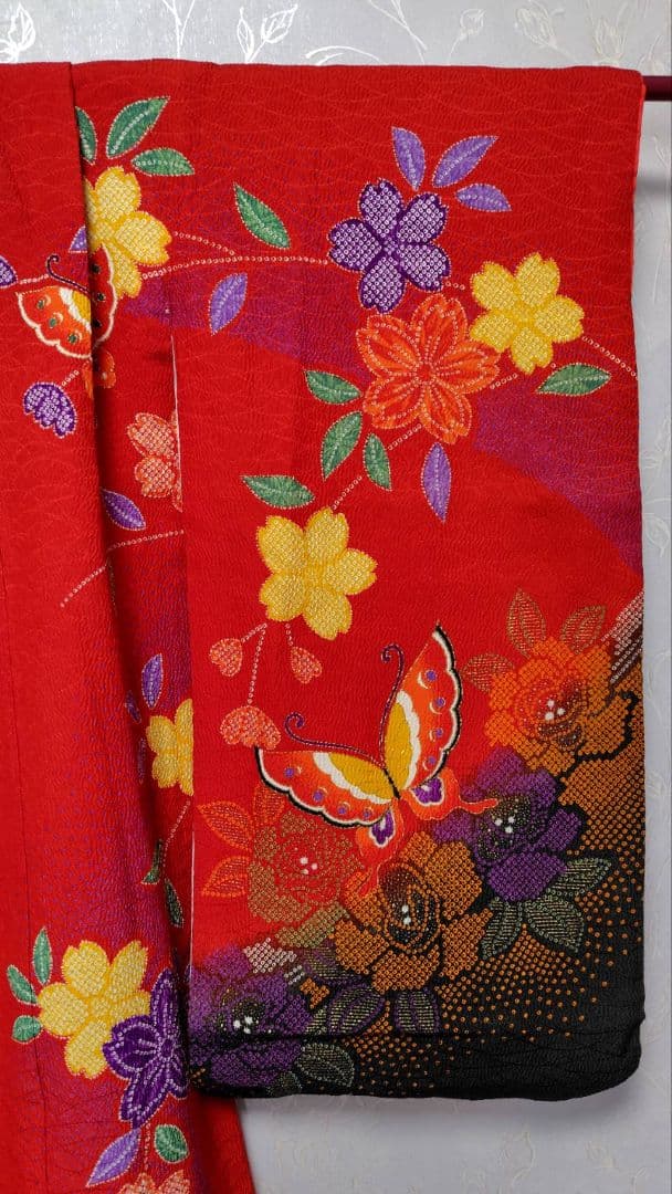 RK563子供着物四つ身7歳前後用着丈132センチ裄丈50センチ非常に綺麗美品